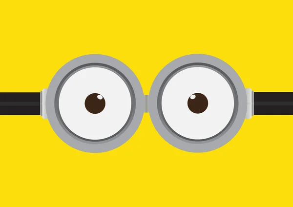 Векторная иллюстрация очков с двумя глазами на жёлтом цвете — стоковый вектор