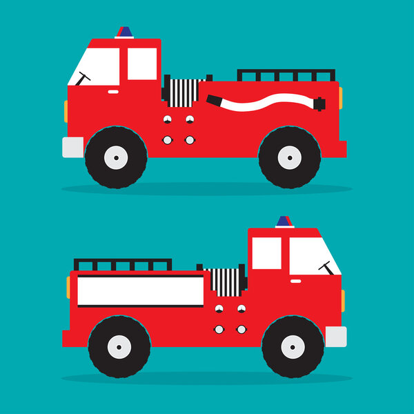 Красный двигатель пожарной машины
