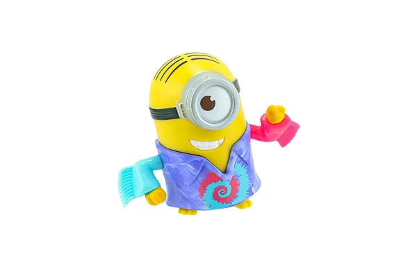 Groovy minions with bananas toy character isolated on white — Stock Photo, Image