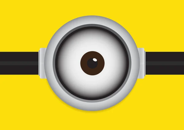 Illustrazione vettoriale di occhiali con un occhio su sfondo di colore giallo — Vettoriale Stock
