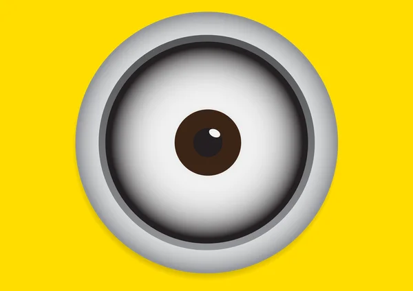 Ilustração vetorial de óculos com olho no fundo de cor amarela — Vetor de Stock