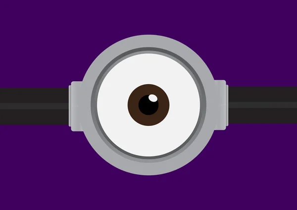 Vector illustration of goggle with one eye on purple color background. — Stock Vector