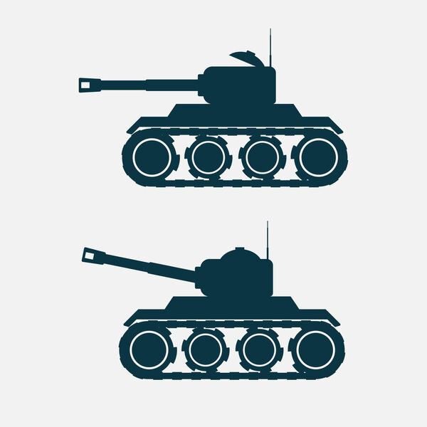 Tank car with cannon. Vectorillustration.