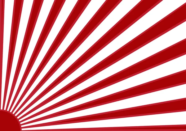 Czerwone słońce z ray na białym tle Japonia flaga stylu. Il wektor — Wektor stockowy