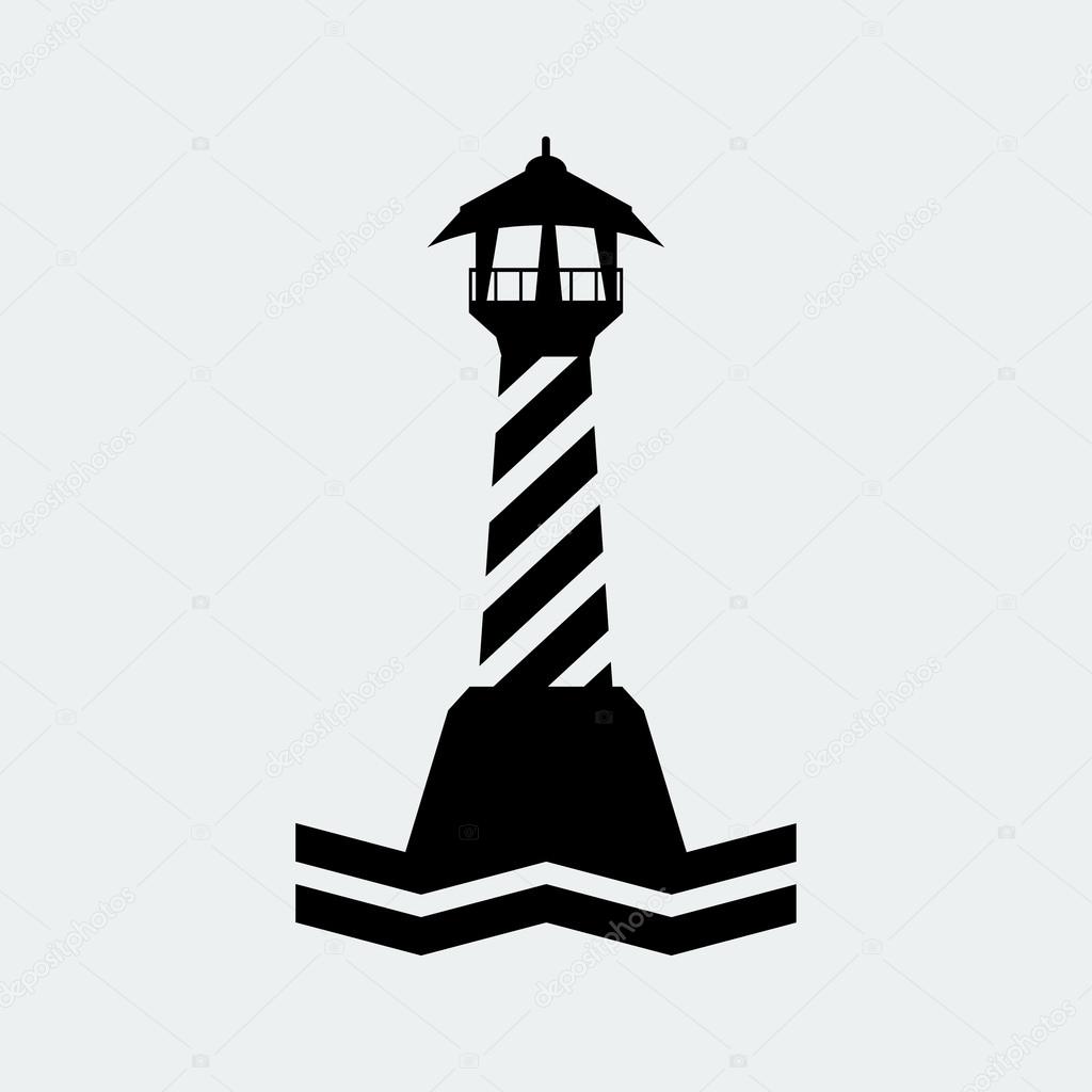 Lighthouse logo icon vector illustration.