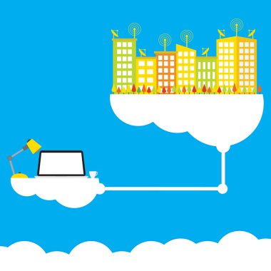 Konsept tasarımı her yerde her zaman modern b çalışma bulut