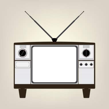 Vintage eski televizyon balnk ile ekran sinyal yok. Vektör Hüseyin