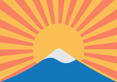 Dağ ile mt fuji ve güneş ışınları gibi kar kış manzara