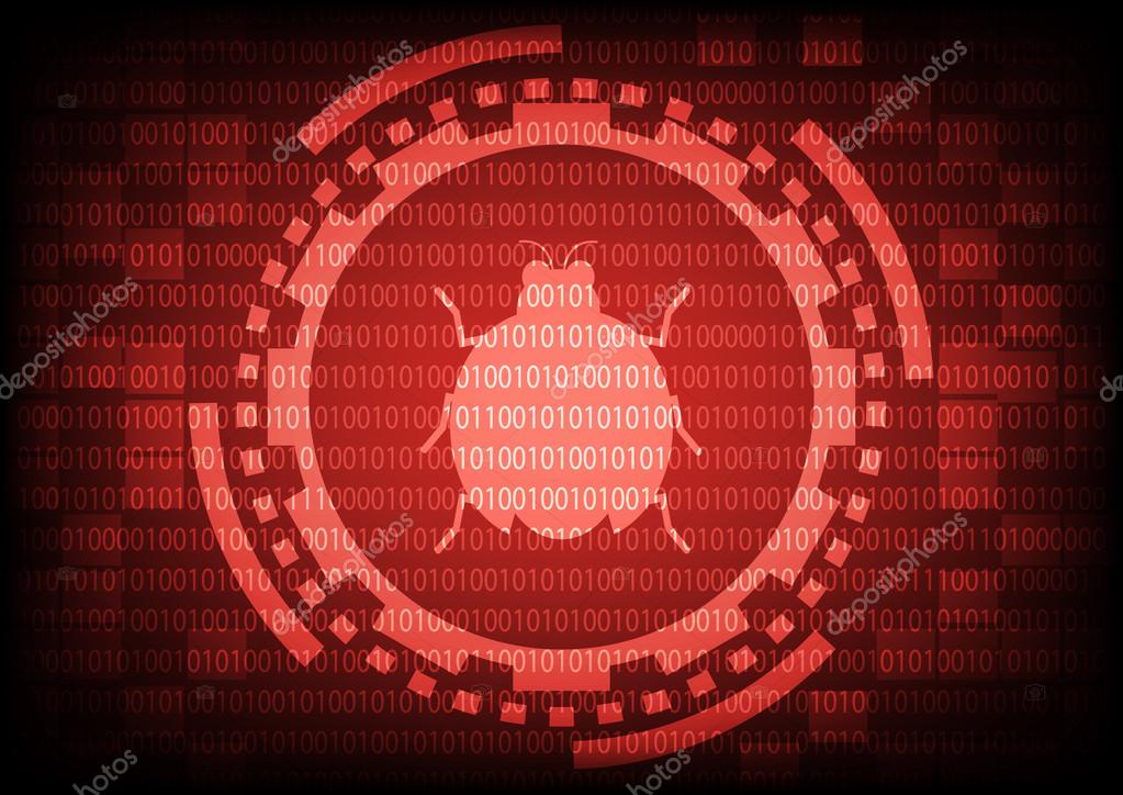 Red Of Ring And Gears With Malware Bug A Computer Virus Inside O Stock Vector Image By C Nicescene