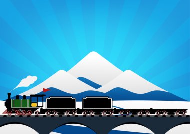 Vintage Steam engine locomotive train truck moving down railroad