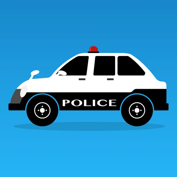 Auto della polizia stile classico con sirena colori in bianco e nero . — Vettoriale Stock