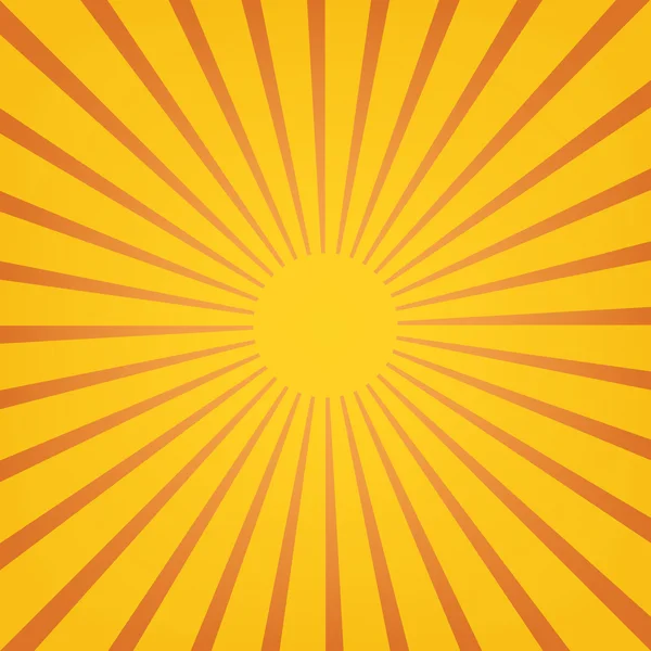 Sun rays, sunburst on orange background. — Stock vektor