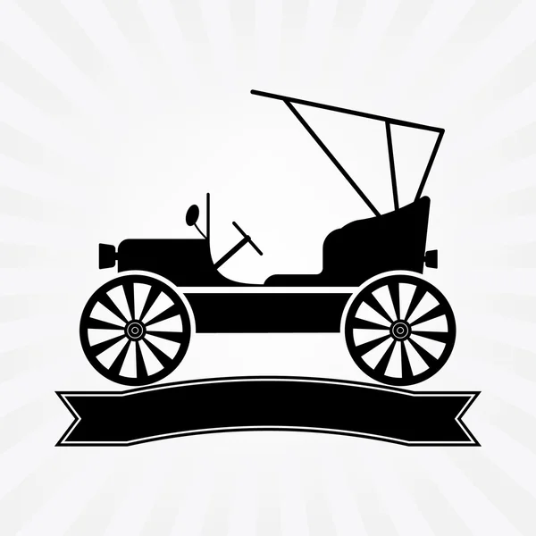 Винтажный классический автомобиль с текстовым логотипом . — стоковый вектор