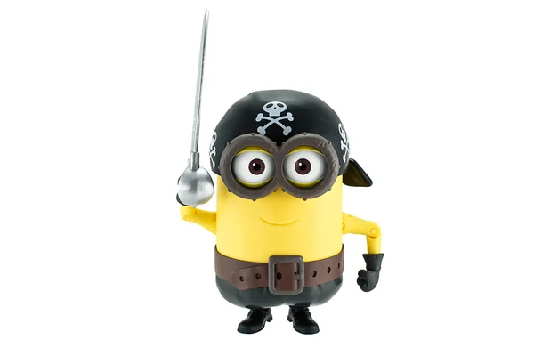 Pirate minion with hat with skull and crossbones toy — Stock Photo, Image