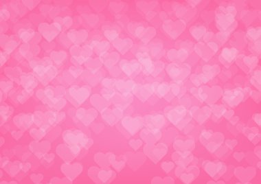 Kalpler pembe renkli arka plan üzerinde seviyorum. Vektör çizim Sevgililer günü