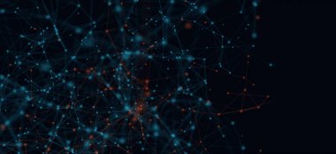 Bulanık soyut 3d Soyut Arkaplan Mavi Ağ Konsepti. Geleceğin teknolojisi kavramı. Büyük veri..