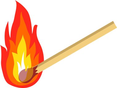 Karikatür izole vektör nesnesi eşleşir ve ateş