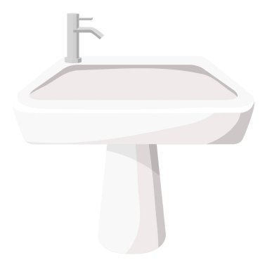 Çizgi film vektör çizimi nesne banyosu lavabosu