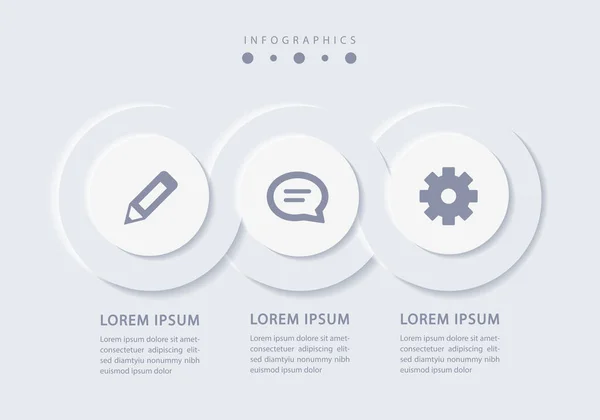 Vettore Elegante Semplice Stile Raffinato Infografica Modello Spirale Etichette Rotonde — Vettoriale Stock