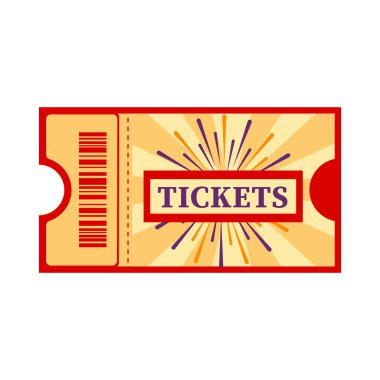 Çizgi film vektör illüstrasyonu tecrit edilmiş nesne eğlence parkı bileti