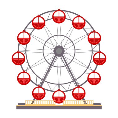 Çizgi film vektör çizimi izole nesne eğlence parkı dönme dolap