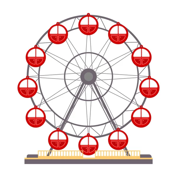 Desenhos Animados Ilustração Vetorial Objeto Isolado Parque Diversões Ferris Wheel — Vetor de Stock