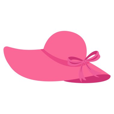 Çizgi film vektör çizimi izole nesne yaz ögesi pembe Hasır şapka