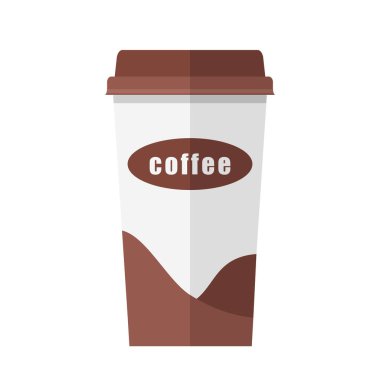 Çizgi film vektör illüstrasyonu izole nesne kahve fincanını götürün