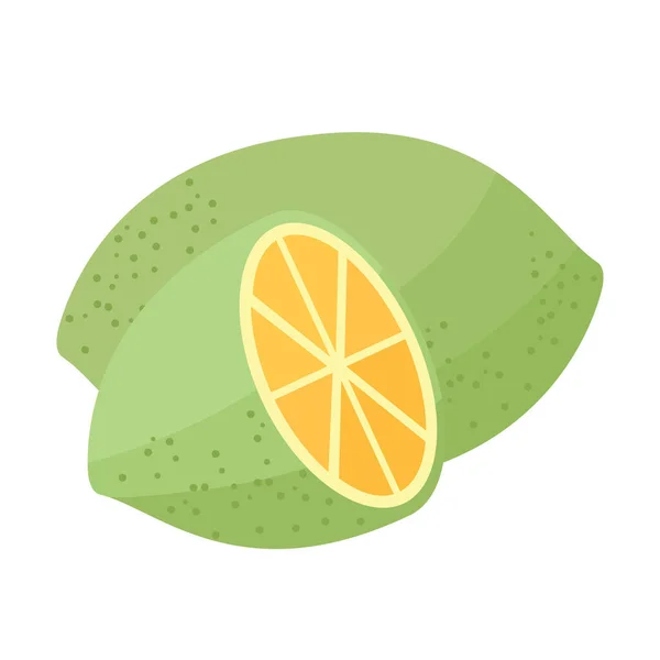 Dibujos Animados Vector Ilustración Aislado Objeto Fruta Fresca Limón — Vector de stock