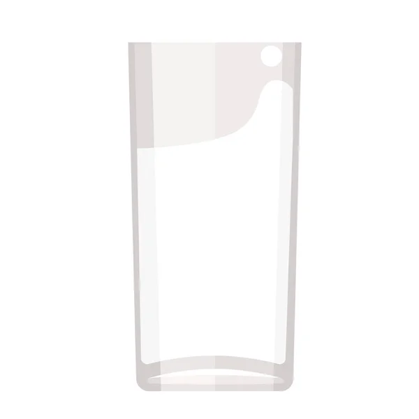 Cartoon Vector Illustration Isolated Object Transparent Glass Cup Drink Milk — Stock Vector