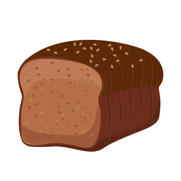 Cartoon Vektor Illustration Isoliert Objekt Lecker Mehl Lebensmittel Bäckerei Vollkornbrot — Stockvektor