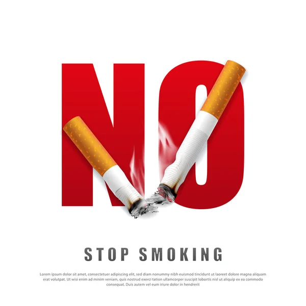 Cessez Fumer Illustration Campagne Pas Cigarette Pour Santé Cigarettes Cassées — Image vectorielle