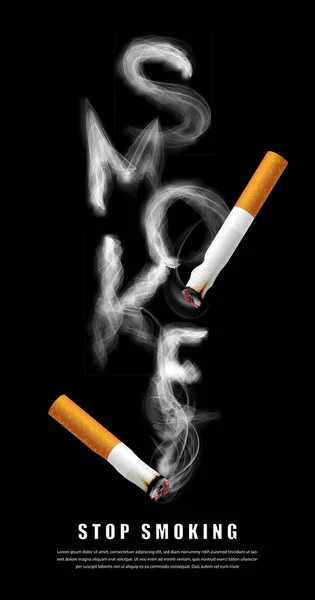 Deje Fumar Ilustración Campaña Cigarrillo Para Salud Humo Del Cigarrillo — Vector de stock