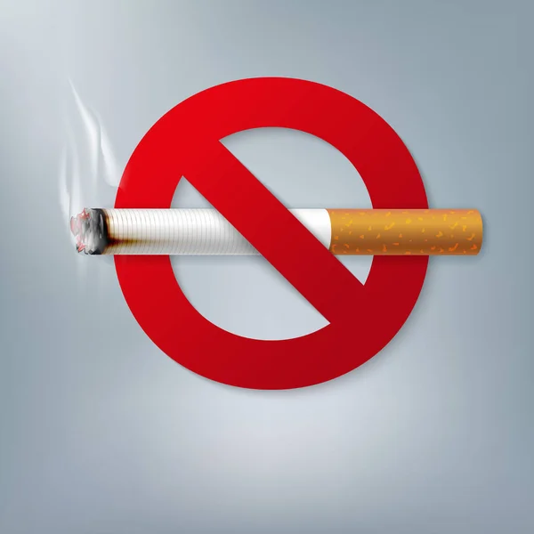 Зупинити Куріння Кампанії Ілюстрації Немає Сигарети Здоров Сигарети Червоний Заборонений — стокове фото