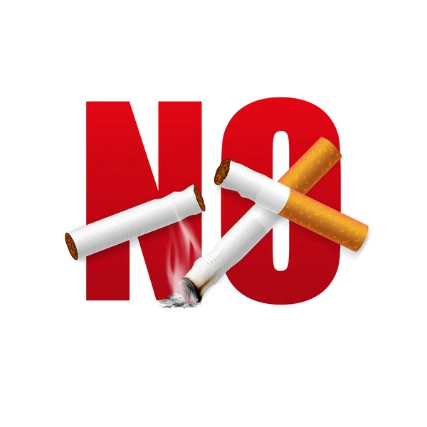 Pare Fumar Ilustração Campanha Sem Cigarro Para Saúde Cigarros Quebrados — Fotografia de Stock
