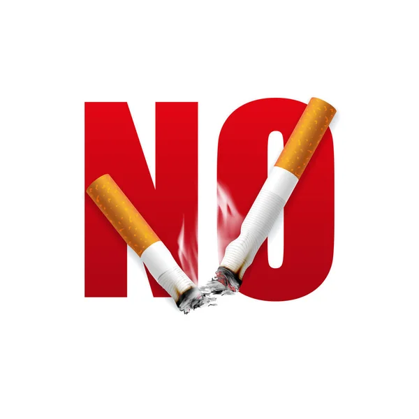 Dejar Fumar Ilustración Campaña Fumar Cigarrillos Para Salud Roto Cigarrillos — Foto de Stock