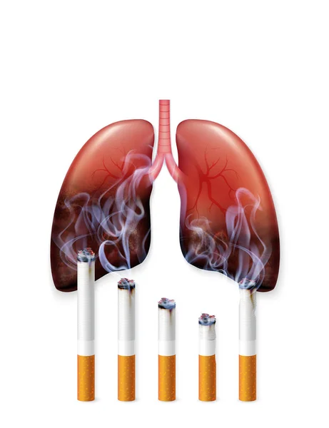 Cesser Fumer Illustration Campagne Pas Cigarette Pour Santé Cigarettes Poumons — Photo