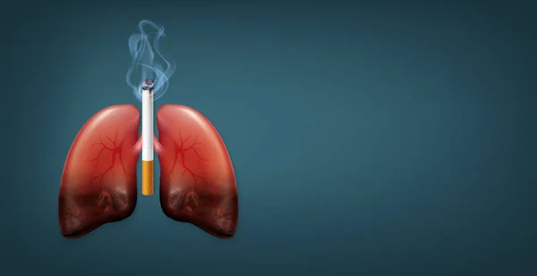 Smettere Fumare Illustrazione Campagna Nessuna Sigaretta Sigarette Salute Polmoni Mezzo — Foto Stock