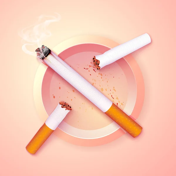 Deje Fumar Ilustración Campaña Cigarrillo Para Salud Roto Cigarrillos Cenicero — Foto de Stock