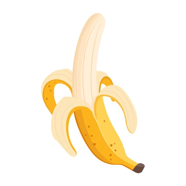 Illustration Vectorielle Dessin Animé Objet Isolé Nourriture Fruit Banane — Image vectorielle