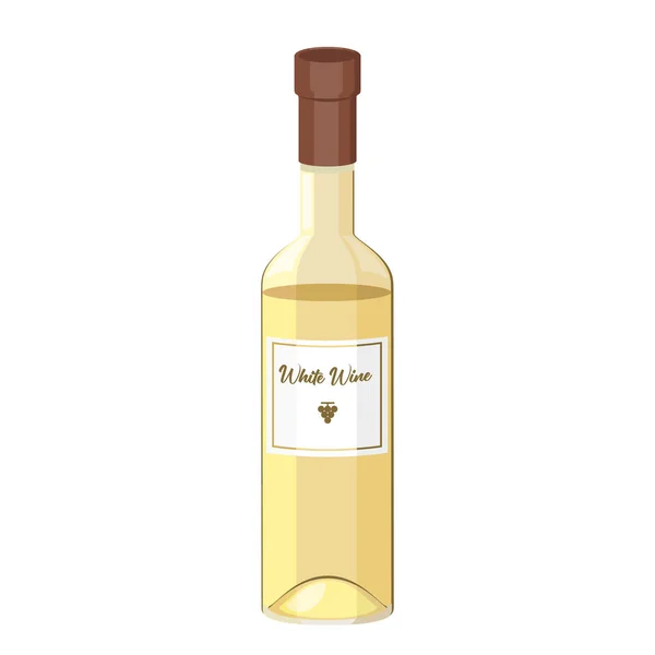 Cartoon Vector Illustration Isolated Object Alcohoi Drink Bottle White Wine — Διανυσματικό Αρχείο