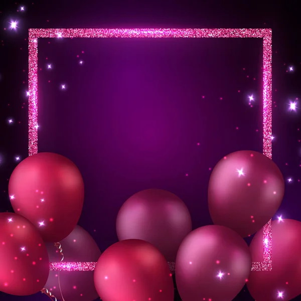 Элегантный Реалистичный Золотой Пурпурный Красный Пурпурный Шар Квадратная Рамка Днем — стоковое фото