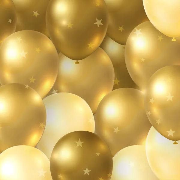 Elegantní Zlatý Balón Happy Birthday Slavnostní Karta Banner Šablona Pozadí — Stock fotografie