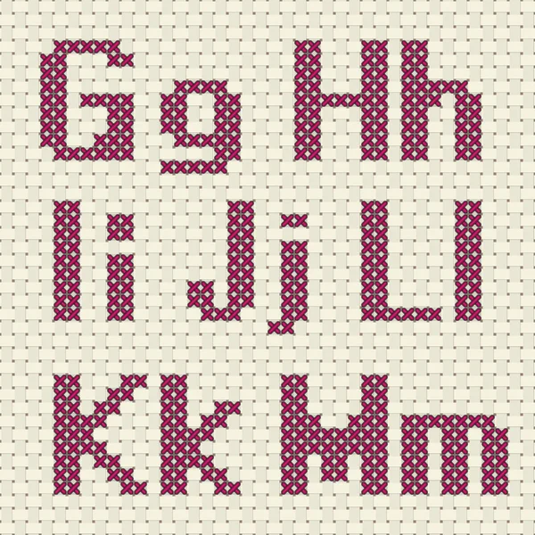 Cross stitch alphabet and number.