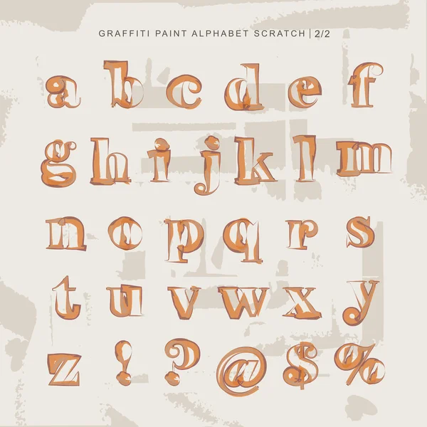 Street style paint graffiti alphabet scratch. — Stockvector