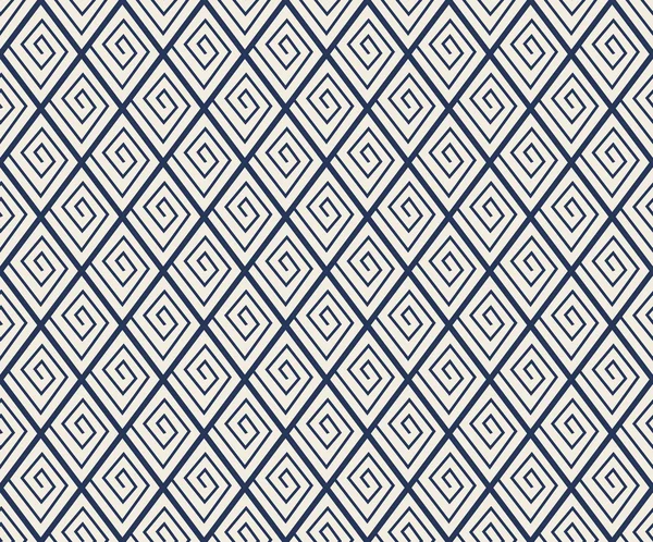 Seamless vintage diamond check line spiral pattern background — Wektor stockowy