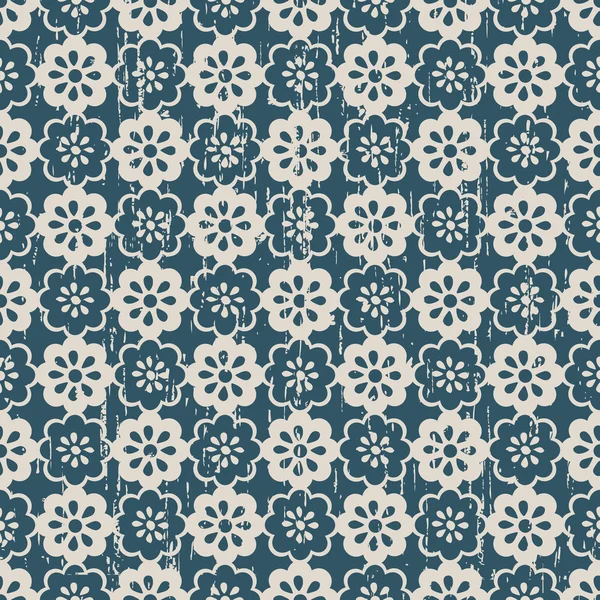 Seamless vintage worn out cute flower pattern background. — Stock Vector