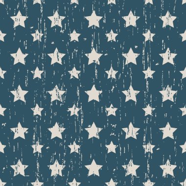 Seamless vintage worn out star shape pattern background.