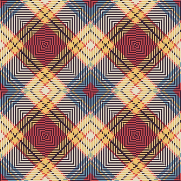 Seamless vintage colourful Scotland  diamond check crossed line pattern background. — Stockvector