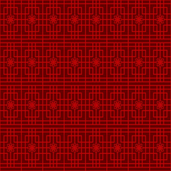 Nahtlose chinesische Fenster Tracery quadratische Blume Muster Hintergrund. — Stockvektor